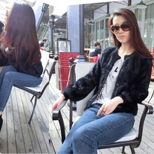 正品 新款韩版 秋冬超气质 长毛<em>水貂绒开衫</em>毛衣