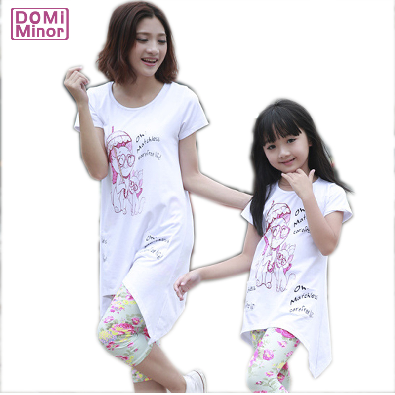 2014夏季新款韩版时尚猫咪亲子装<em>母女裙装</em>中