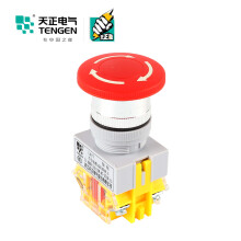 天正电气 LAY7 40mm蘑菇头按钮 1NO+1NC 自锁型 红色 塑料 08010140163 按钮