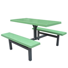办公虎家具\/学生 食堂餐桌椅连体 一桌四椅 快餐