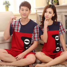 艾霏娅 夏装新品韩版<em>情侣睡衣</em>夏 短袖睡衣 <em>短裤</em>