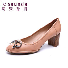 莱尔斯丹 2014优雅蝴蝶结纯色女单鞋 ous 5m68601 粉红色 pnk 39