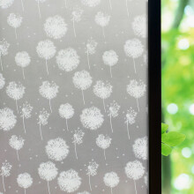 万域（wanyu） 静电玻璃纸自粘磨砂玻璃贴膜卫生间浴室办公室窗户玻璃贴纸防水防晒透光不透明 蒲公英 0.9X2米