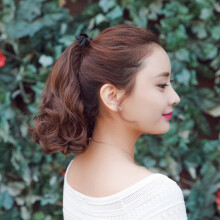 韩国女生假发短款卷马尾 超自然卷蓬松 夏季绑