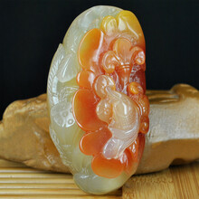 雅人韵饰 4A级黄龙玉把件金鱼手把件玩件玉石
