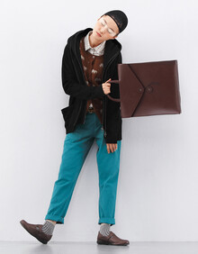 初语2014春装休闲卫衣纯色<em>宽松开衫外套</em>女03