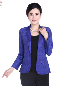 2014年中老年<em>女装春夏</em>装真丝西服短<em>外套</em>妈妈