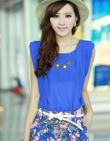 玛依米洛<em>2013女装新款</em>夏装韩版雪纺上衣碎花
