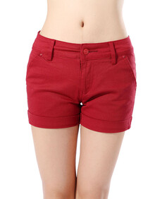 春装新款女装糖果色弹力<em>中腰大码牛仔短裤夏</em>女