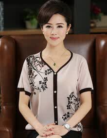【幸福鹿】2014 新款<em>中年女夏装</em>短袖针织衫 时