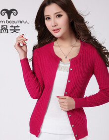 温美2014女式羊绒衫打底衫女士针织衫<em>圆领</em>麻