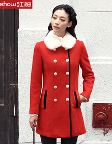 红袖2013<em>冬装</em>新款 <em>女装</em>毛呢<em>外套</em> 女毛呢大衣 外