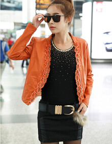 白颜米色2013<em>秋冬</em>新款韩版女装<em>加厚</em>雪纺<em>PU</em>拼