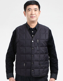 寒布仕中老年<em>男装</em>秋冬<em>休闲</em>无袖内<em>穿</em>羽绒<em>马甲</em>背