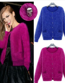 吉梅 2014春秋新款女士<em>貂绒毛衣外套</em>长袖毛衣