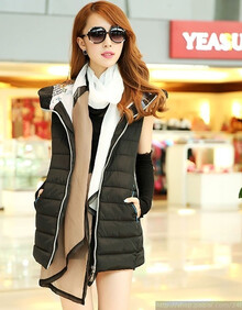 翔菲<em>羽绒棉背心马甲外套</em>女 2014春秋新款时尚