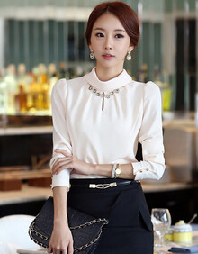预售2014新款春装修身<em>女士</em>衬衫<em>高领打底衫</em>女