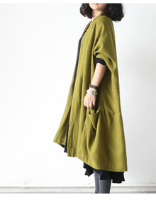 如素RUSU例外风格 随性超宽松<em>棉麻开衫</em> 加长