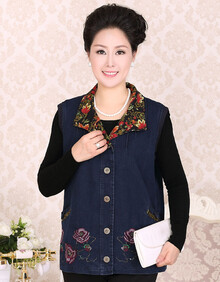 兰可琪新款中<em>老年</em>女装<em>马夹</em>秋装<em>老年人服装</em>中年