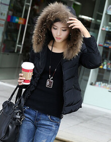 缀爱依 2013<em>棉衣外套女冬装</em>新款貉子毛领棉服