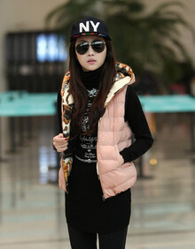 不过一夏13秋冬女带帽<em>棉马甲</em>两面<em>穿</em>手塞羽绒