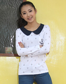 面子<em>时代</em>2014 <em>少女</em>装春学生<em>海军风</em>船锚甜美长