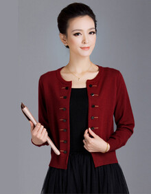 绒志祺2013秋冬新款<em>女式</em>双排扣小<em>开衫羊绒</em>衫