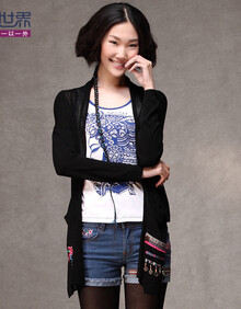 熙世界 2013秋装新款镂空刺绣女装<em>中长款长袖</em>