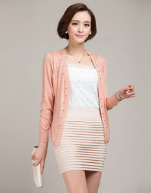 2014新款 镂空蕾丝<em>开衫</em>外套春夏<em>秋款</em>韩版<em>针织</em>