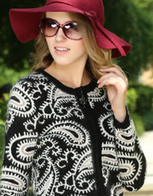 2014新款<em>女士</em>貂绒衫 <em>毛衣</em>貂绒<em>开衫</em> 提花两色可