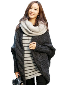 美乐汀 2014春装新款<em>女装</em>蝙蝠型中长款<em>开衫毛</em>