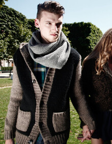 justyle2013秋冬新款男士手工编织<em>20%羊毛</em>长袖