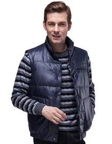 浪登新款纯色立领白鸭羽绒服<em>马甲</em>在<em>京东商城</em>的