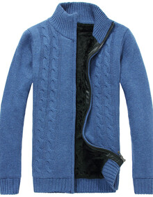 零陆零叁冬款青年男士<em>毛衣外套男</em>加绒加厚立领