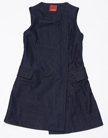 2014英伦风牛仔加厚<em>棉马甲连衣裙</em>开衫33310