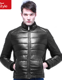 Justyle2013秋冬新款<em>水洗皮男士</em>加厚短款立领