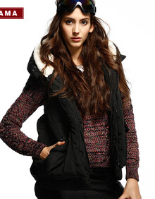 KAMA 卡玛 2013冬季新款<em>女士时尚</em>连帽<em>马甲</em> 休