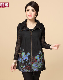 有时候 中老年春秋装女外套<em>马甲</em> <em>大码时尚</em>妈妈
