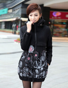 枫之玲2014春季新款连帽中<em>长款开衫卫衣</em>FDS