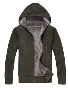 印西诺秋冬新款男士<em>加绒毛衣</em>外套加厚韩版男带