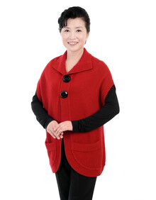 特丝纳中老年新款马甲外套翻领<em>羊绒羊毛针织</em>系