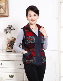 香衣舞都2014<em>春秋</em>新品时尚<em>中老年人</em>背心时尚
