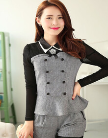 2014春装新款时尚<em>名媛</em>小香风<em>短裤两件套</em>休闲