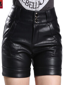 庄帛 加绒<em>皮短裤女</em>2013<em>新款</em>潮女<em>皮短裤</em>2013新