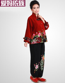 爱妈依族 <em>中老年</em>女装 <em>女式</em>秋装<em>外套</em> 唐装<em>外套</em>休