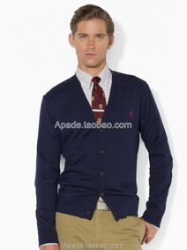 POLO美国代购 拉夫劳伦<em>男款</em>棉质V领<em>长袖开衫</em>