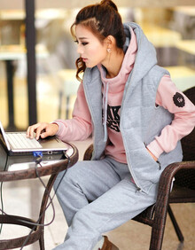 涌进 秋冬装新款<em>韩版</em>女装<em>休闲长</em>裤子<em>马甲</em>运动