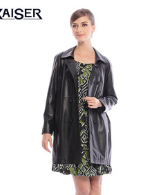 <em>凯撒kaiser</em> 秋冬款<em>女装</em> 欧美双排扣长袖翻领中