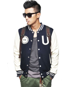 幸福时光新款拼接时尚<em>男卫衣</em>棒球服<em>开衫外套</em>(