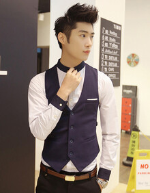歌山品悦 2014 <em>春装</em>新款<em>男士马甲</em> 蓝色 50在京